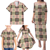 Seamless Pattern Pikake Lei Family Matching Puletasi and Hawaiian Shirt Floral Squares Pikake LT9 - Polynesian Pride