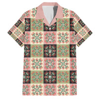 Seamless Pattern Pikake Lei Family Matching Short Sleeve Bodycon Dress and Hawaiian Shirt Floral Squares Pikake - Polynesian Pride