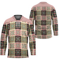 Seamless Pattern Pikake Lei Hockey Jersey Floral Squares Pikake LT9 - Polynesian Pride