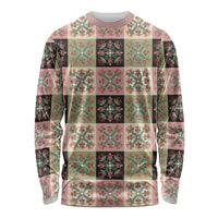 Seamless Pattern Pikake Lei Long Sleeve Shirt Floral Squares Pikake LT9 Unisex Pink - Polynesian Pride