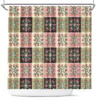 Seamless Pattern Pikake Lei Shower Curtain Floral Squares Pikake - Polynesian Pride