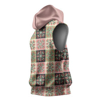 Seamless Pattern Pikake Lei Sleeveless Hoodie Floral Squares Pikake LT9 - Polynesian Pride