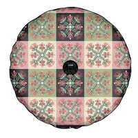 Seamless Pattern Pikake Lei Spare Tire Cover Floral Squares Pikake - Polynesian Pride