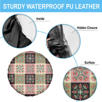 Seamless Pattern Pikake Lei Spare Tire Cover Floral Squares Pikake - Polynesian Pride