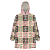 Seamless Pattern Pikake Lei Wearable Blanket Hoodie Floral Squares Pikake LT9 One Size Pink - Polynesian Pride