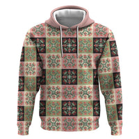 Seamless Pattern Pikake Lei Zip Hoodie Floral Squares Pikake - Polynesian Pride
