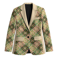 Seamless Pattern Puakenikeni and Kalo Blazer LT9 Unisex Beige - Polynesian Pride