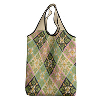 Seamless Pattern Puakenikeni and Kalo Grocery Bag - Polynesian Pride