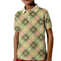 Seamless Pattern Puakenikeni and Kalo Kid Polo Shirt - Polynesian Pride