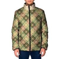 Seamless Pattern Puakenikeni and Kalo Padded Jacket LT9 Men Beige - Polynesian Pride