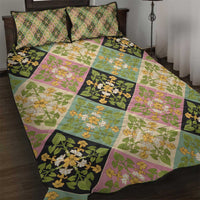 Seamless Pattern Puakenikeni and Kalo Quilt Bed Set LT9 Beige - Polynesian Pride