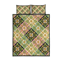 Seamless Pattern Puakenikeni and Kalo Quilt Bed Set LT9 - Polynesian Pride