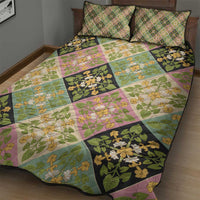Seamless Pattern Puakenikeni and Kalo Quilt Bed Set LT9 - Polynesian Pride