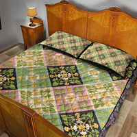 Seamless Pattern Puakenikeni and Kalo Quilt Bed Set LT9 - Polynesian Pride