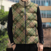 Seamless Pattern Puakenikeni and Kalo Sleeveless Puffer Jacket LT9 - Polynesian Pride