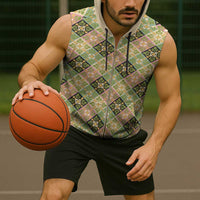 Seamless Pattern Puakenikeni and Kalo Sleeveless Zip Hoodie - Polynesian Pride