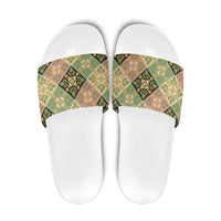 Seamless Pattern Puakenikeni and Kalo Slide Sandals - Polynesian Pride