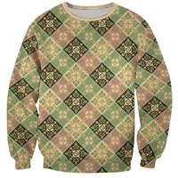 Seamless Pattern Puakenikeni and Kalo Sweatshirt LT9 Unisex Beige - Polynesian Pride