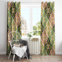 Seamless Pattern Puakenikeni and Kalo Window Curtain - Polynesian Pride