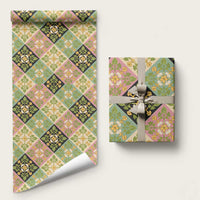 Seamless Pattern Puakenikeni and Kalo Wrapping Paper LT9 58" × 23" Beige - Polynesian Pride