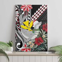 Hawaii Monk Seal Santa Canvas Wall Art Hibiscus Kakau Pattern Mele Kalikimaka LT9 - Polynesian Pride