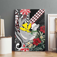 Hawaii Monk Seal Santa Canvas Wall Art Hibiscus Kakau Pattern Mele Kalikimaka LT9 - Polynesian Pride