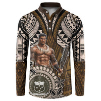 Samoa Warrior Button Sweatshirt The Mighty Samoan Warrior Spirit
