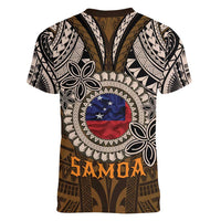 Samoa Warrior Women V-Neck T-Shirt The Mighty Samoan Warrior Spirit