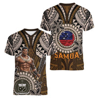 Samoa Warrior Women V-Neck T-Shirt The Mighty Samoan Warrior Spirit
