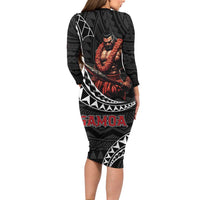 Samoan Pride Polynesian Tribal Warrior Family Matching Long Sleeve Bodycon Dress and Hawaiian Shirt 685 Samoa Mo Samoa