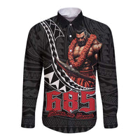Samoan Pride Polynesian Tribal Warrior Long Sleeve Button Shirt 685 Samoa Mo Samoa LT9 Unisex Black - Polynesian Pride