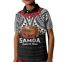 Samoan Tanoa Kava Bowl Ula Fala Kid Polo Shirt Polynesian Tribal Vibe