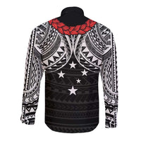 Samoan Tanoa Kava Bowl Ula Fala Long Sleeve Button Shirt Polynesian Tribal Vibe LT9 - Polynesian Pride