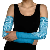 Fiji Marau na Kerisimasi Arm Sleeves Aqua Tagimoucia Tapa Masi Tribal LT9 - Polynesian Pride