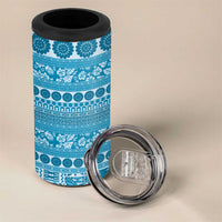 Fiji Marau na Kerisimasi 4 in 1 Can Cooler Tumbler Aqua Tagimoucia Tapa Masi Tribal - Polynesian Pride