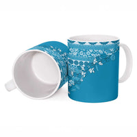 Fiji Marau na Kerisimasi Ceramic Mug Aqua Tagimoucia Tapa Masi Tribal - Polynesian Pride