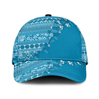 Fiji Marau na Kerisimasi Classic Cap Aqua Tagimoucia Tapa Masi Tribal LT9 Universal Fit Aqua - Polynesian Pride