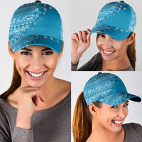 Fiji Marau na Kerisimasi Classic Cap Aqua Tagimoucia Tapa Masi Tribal LT9 - Polynesian Pride
