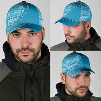 Fiji Marau na Kerisimasi Classic Cap Aqua Tagimoucia Tapa Masi Tribal LT9 - Polynesian Pride