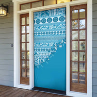 Fiji Marau na Kerisimasi Door Cover Aqua Tagimoucia Tapa Masi Tribal - Polynesian Pride