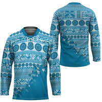 Fiji Marau na Kerisimasi Hockey Jersey Aqua Tagimoucia Tapa Masi Tribal - Polynesian Pride