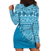 Fiji Marau na Kerisimasi Hoodie Dress Aqua Tagimoucia Tapa Masi Tribal - Polynesian Pride
