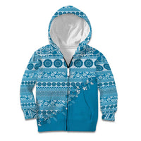 Fiji Marau na Kerisimasi Kid Hoodie Aqua Tagimoucia Tapa Masi Tribal - Polynesian Pride