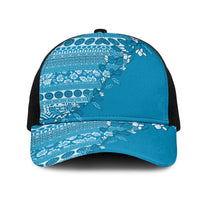 Fiji Marau na Kerisimasi Mesh Trucker Cap Aqua Tagimoucia Tapa Masi Tribal LT9 One Size Black Aqua - Polynesian Pride
