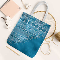 Fiji Marau na Kerisimasi Tote Bag Aqua Tagimoucia Tapa Masi Tribal - Polynesian Pride