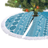 Fiji Marau na Kerisimasi Tree Skirt Aqua Tagimoucia Tapa Masi Tribal LT9 - Polynesian Pride