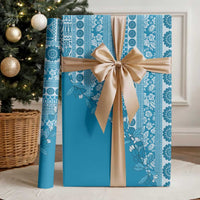 Fiji Marau na Kerisimasi Wrapping Paper Aqua Tagimoucia Tapa Masi Tribal LT9 - Polynesian Pride