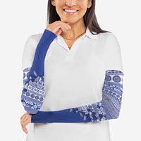 Fiji Marau na Kerisimasi Arm Sleeves Blue Tagimoucia Tapa Masi Tribal LT9 - Polynesian Pride