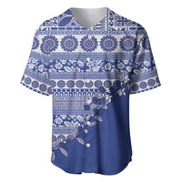 Fiji Marau na Kerisimasi Baseball Jersey Blue Tagimoucia Tapa Masi Tribal LT9 Blue - Polynesian Pride