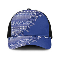 Fiji Marau na Kerisimasi Baseball Net Cap Blue Tagimoucia Tapa Masi Tribal LT9 One Size Black Blue - Polynesian Pride